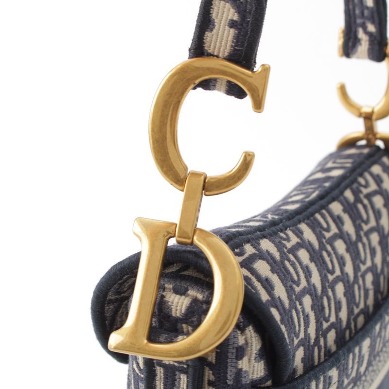 Dior Oblique Saddleback Shoulder Bag Navy