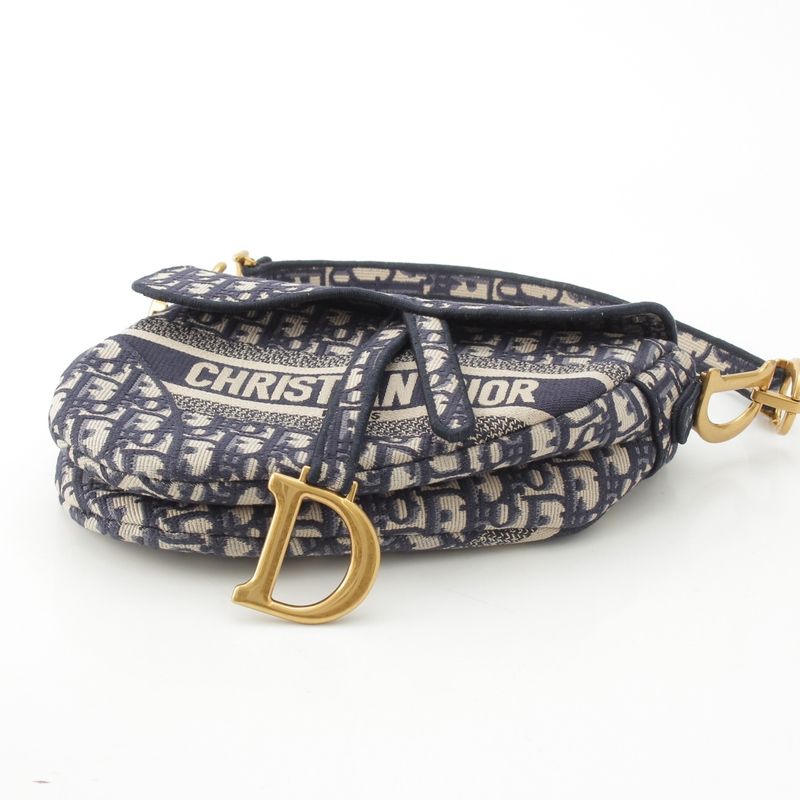 Dior Oblique Saddleback Shoulder Bag Navy
