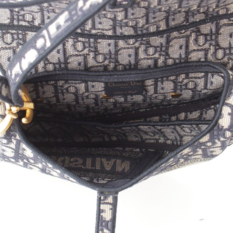Dior Oblique Saddleback Shoulder Bag Navy