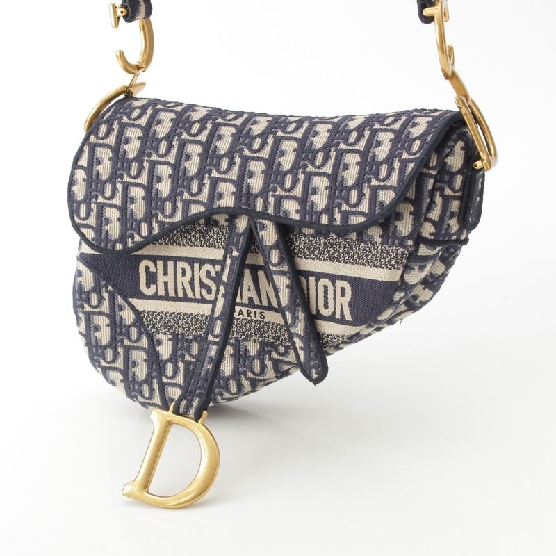 Dior Oblique Saddleback Shoulder Bag Navy