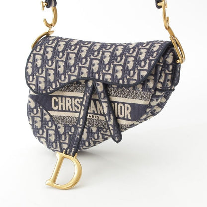 Dior Oblique Saddleback Shoulder Bag Navy