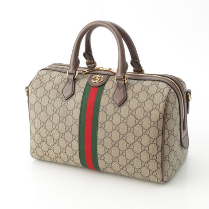 Gucci Ophidia GG Supreme 2-Way Shoulder Boston Bag Beige