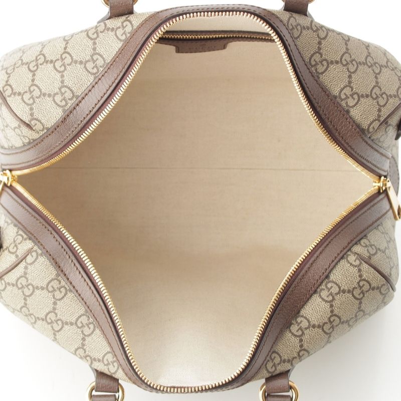 Gucci Ophidia GG Supreme 2-Way Shoulder Boston Bag Beige