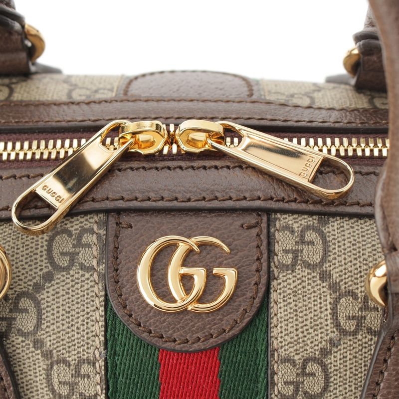 Gucci Ophidia GG Supreme 2-Way Shoulder Boston Bag Beige