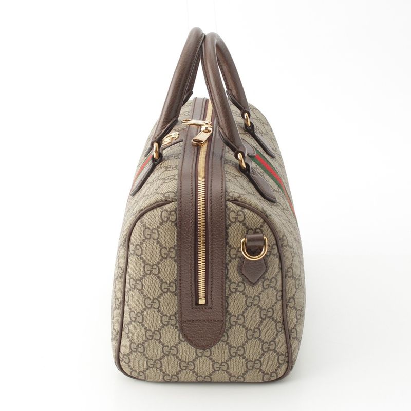 Gucci Ophidia GG Supreme 2-Way Shoulder Boston Bag Beige