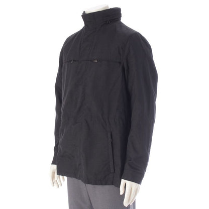 Prada Sports Hood Zip Up Double Zip Nylon Jacket Dark Gray Black