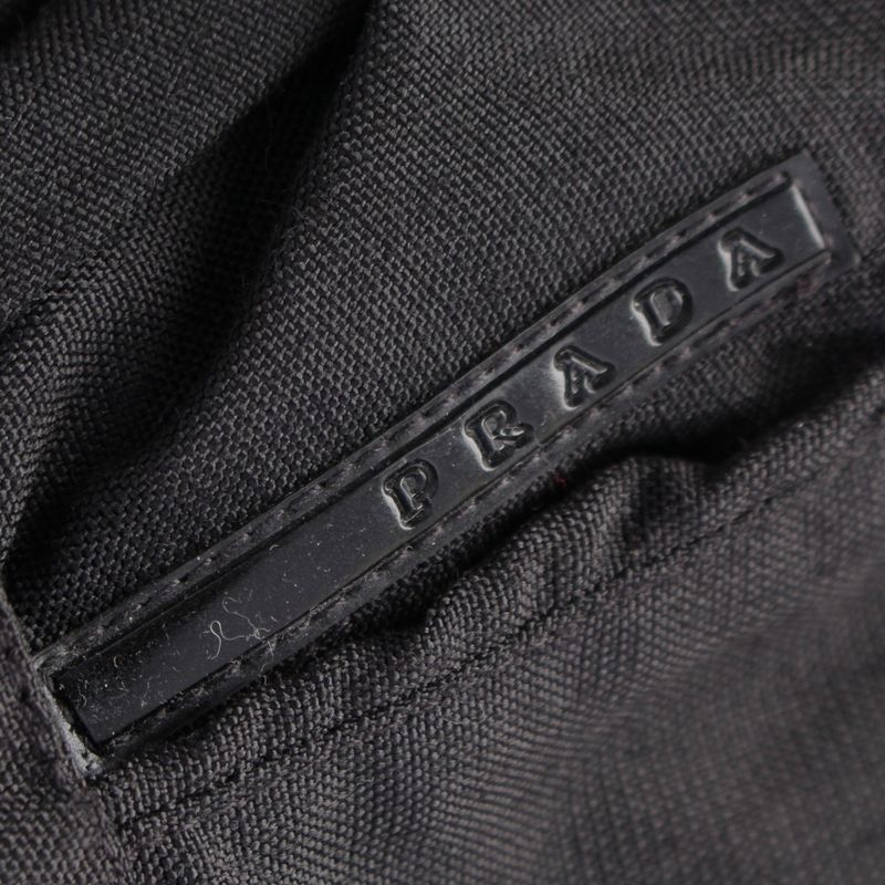 Prada Sports Hood Zip Up Double Zip Nylon Jacket Dark Gray Black