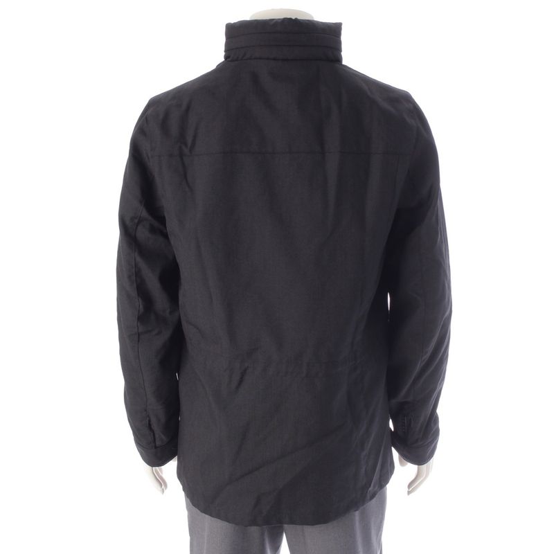 Prada Sports Hood Zip Up Double Zip Nylon Jacket Dark Gray Black