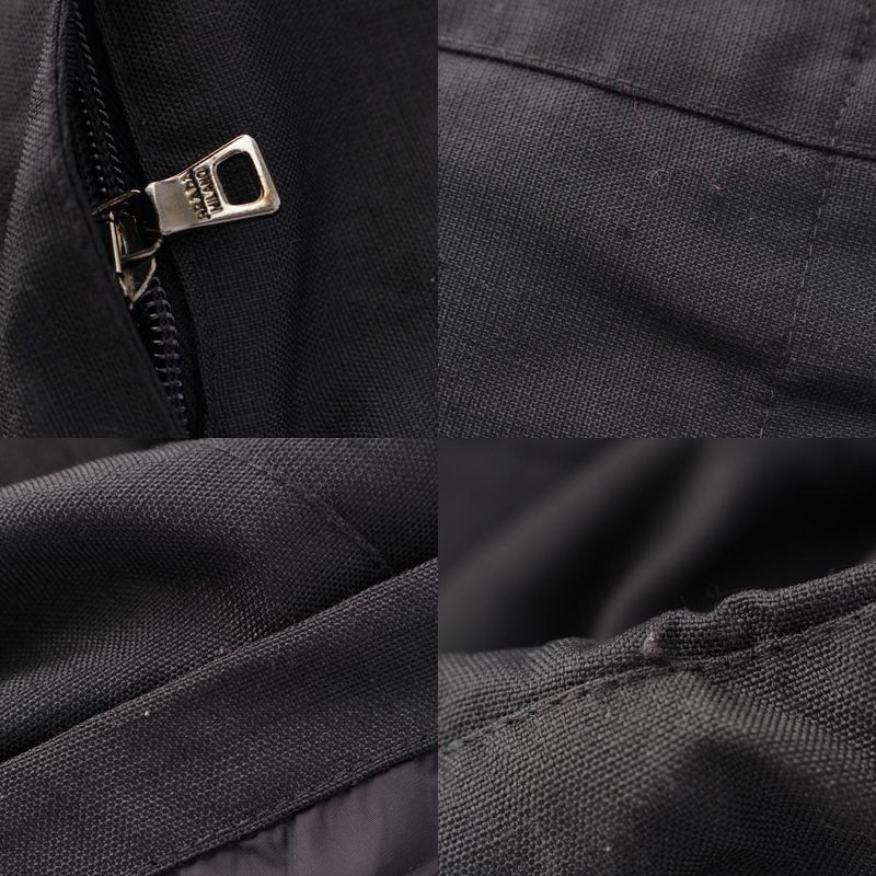 Prada Sports Hood Zip Up Double Zip Nylon Jacket Dark Gray Black