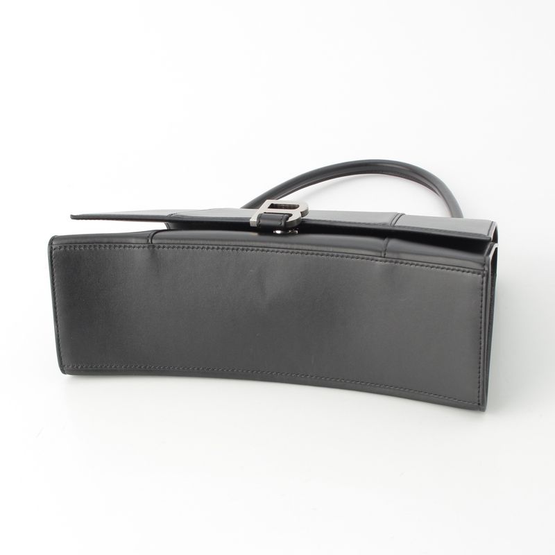 Balenciaga Our Glass Leather Handbag Black