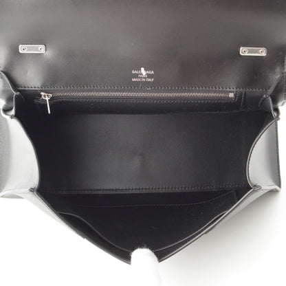 Balenciaga Our Glass Leather Handbag Black