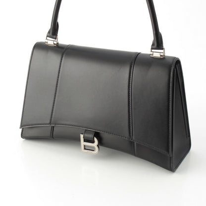 Balenciaga Our Glass Leather Handbag Black