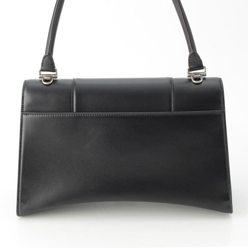 Balenciaga Our Glass Leather Handbag Black