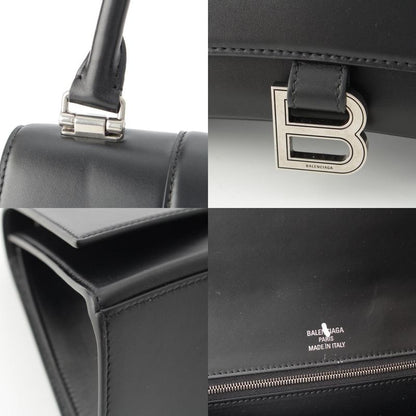 Balenciaga Our Glass Leather Handbag Black