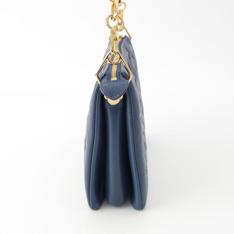 Louis Vuitton Monogram Cousin PM Clutch Shoulder Bag Blue Navy