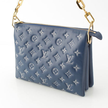Louis Vuitton Monogram Cousin PM Clutch Shoulder Bag Blue Navy