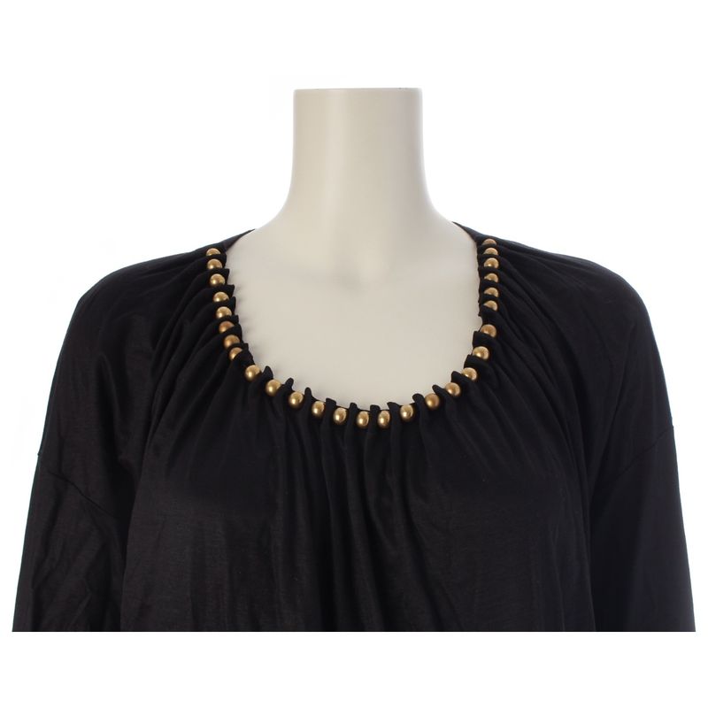 Gucci Metal Beads Bijou Crew Neck Top Black