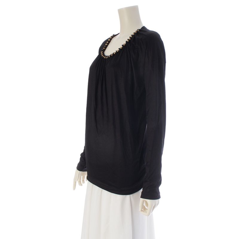 Gucci Metal Beads Bijou Crew Neck Top Black