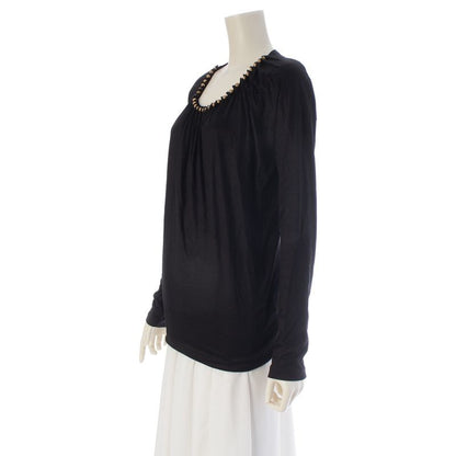 Gucci Metal Beads Bijou Crew Neck Top Black