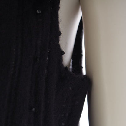 Dior 03 Angora Galiano Rhinestone Knit Top Camisole Black 40