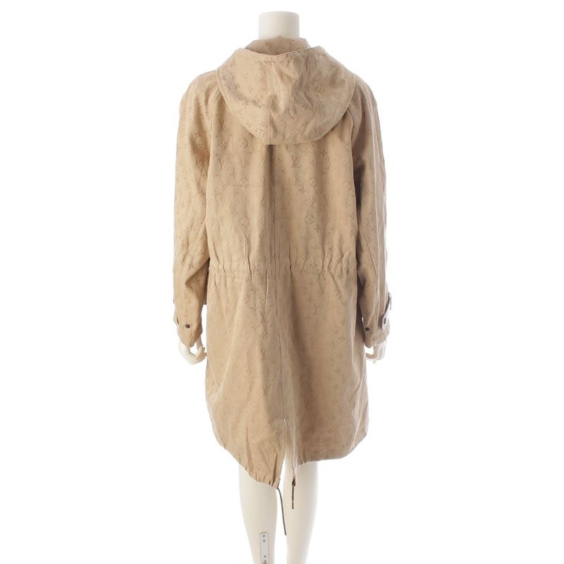 Louis Vuitton Monogram All Over Pattern Jacquard Gabardine Hooded Mod Coat Zrq