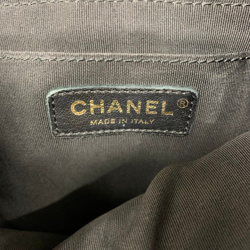 Chanel Backpack Tweed Lambskin Black Gold Quilted CC Logo Turnlock Chain