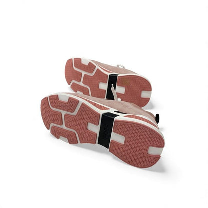 Hermes Just Sneakers Shoes Suede Fabric Pink Black White