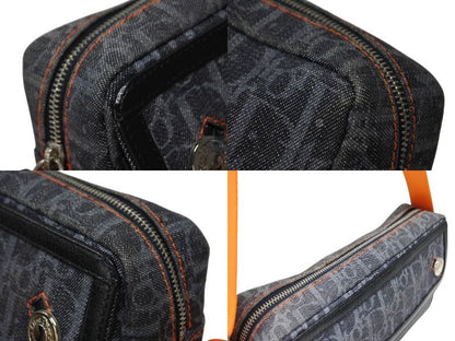 Dior Bag Orange Navy Denim Leather Silver — view 7