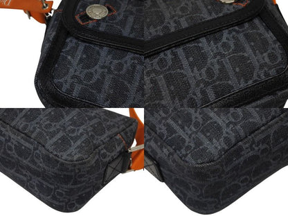 Dior Bag Orange Navy Denim Leather Silver — view 6