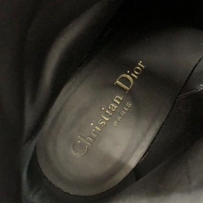Dior D-town Short Boots Shoes Leather Black Gold Logo