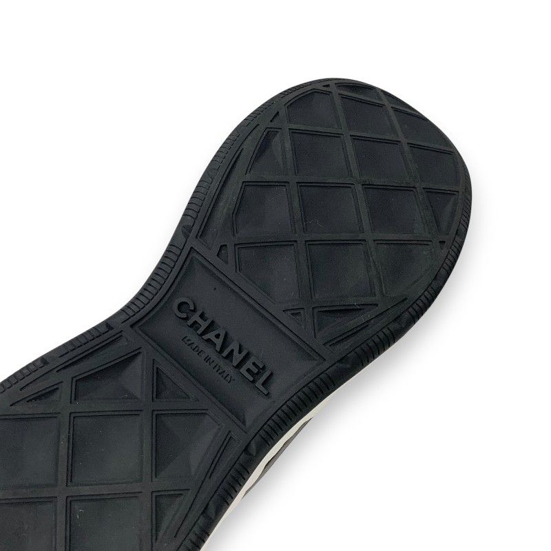 Chanel Sneakers Shoes Suede Leather Black Logo CC