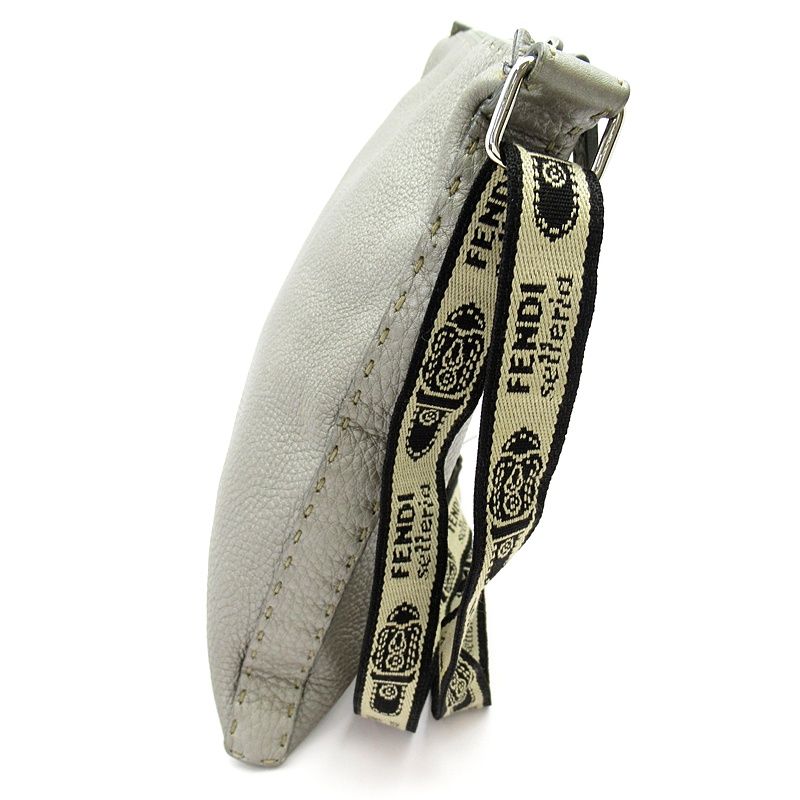 Fendi Selleria Shoulder Bag Leather Gray