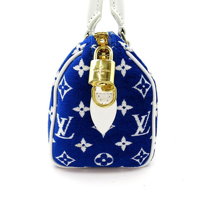 Louis Vuitton Speedy Bandouliere 20 Monogram Jacquard Boston Bag Blue White