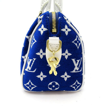Louis Vuitton Speedy Bandouliere 20 Monogram Jacquard Boston Bag Blue White