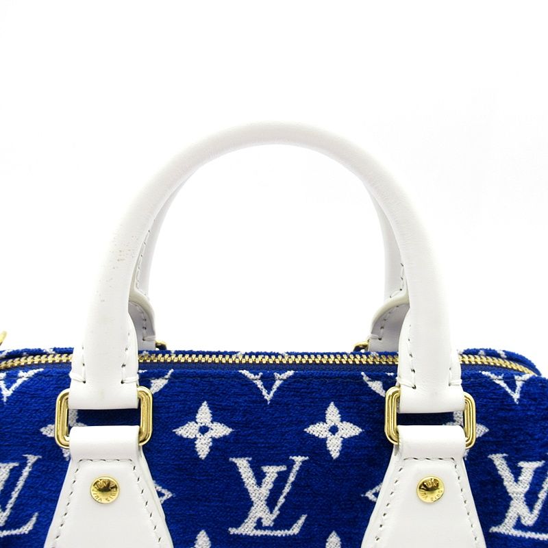 Louis Vuitton Speedy Bandouliere 20 Monogram Jacquard Boston Bag Blue White