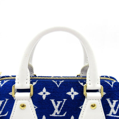 Louis Vuitton Speedy Bandouliere 20 Monogram Jacquard Boston Bag Blue White