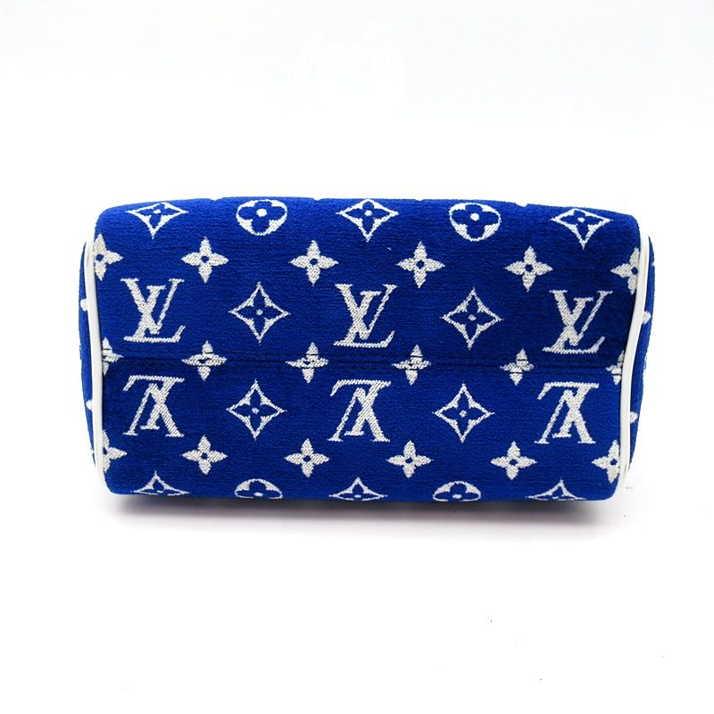 Louis Vuitton Speedy Bandouliere 20 Monogram Jacquard Boston Bag Blue White
