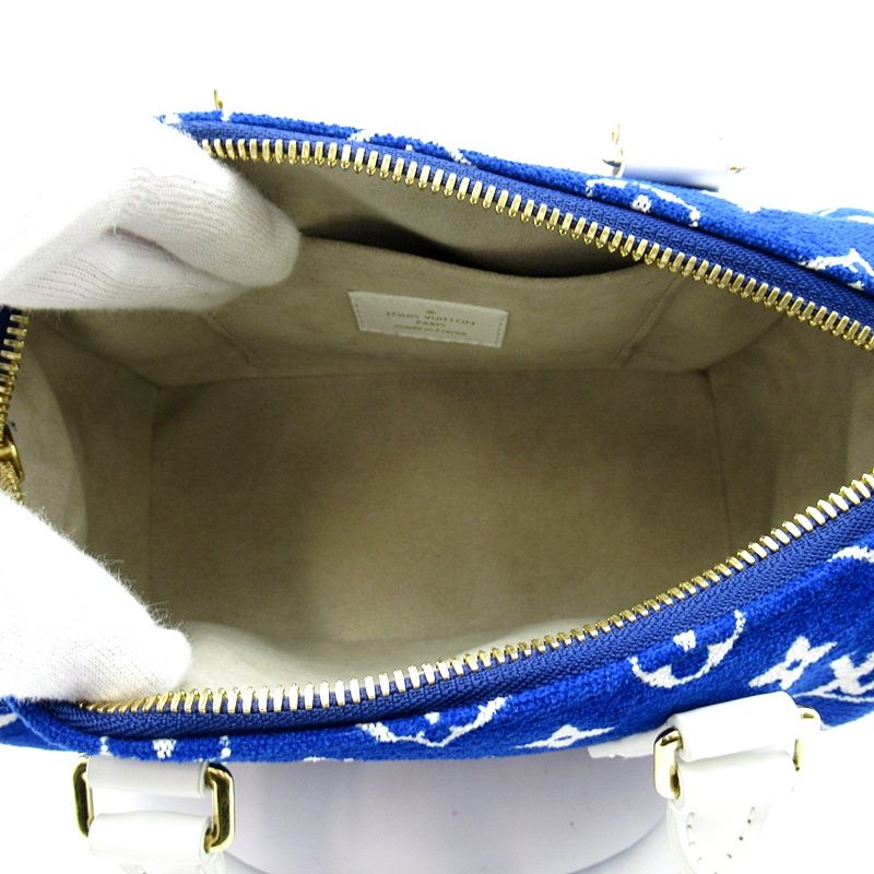 Louis Vuitton Speedy Bandouliere 20 Monogram Jacquard Boston Bag Blue White