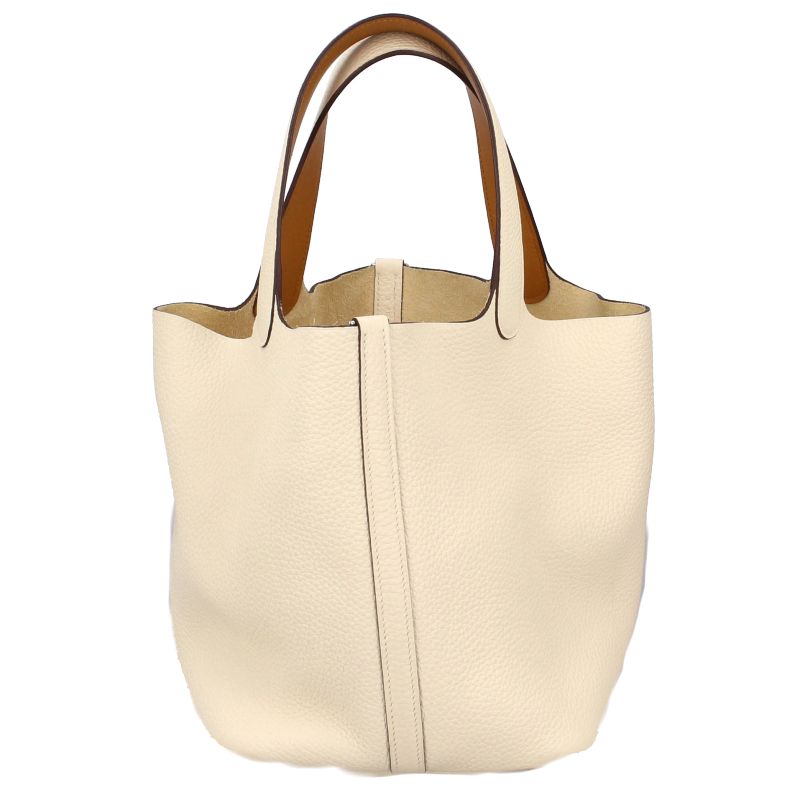 Hermes Picotin Lock MM Eclat Taurillon Clemence Swift Shoulder Bag Nata Gold