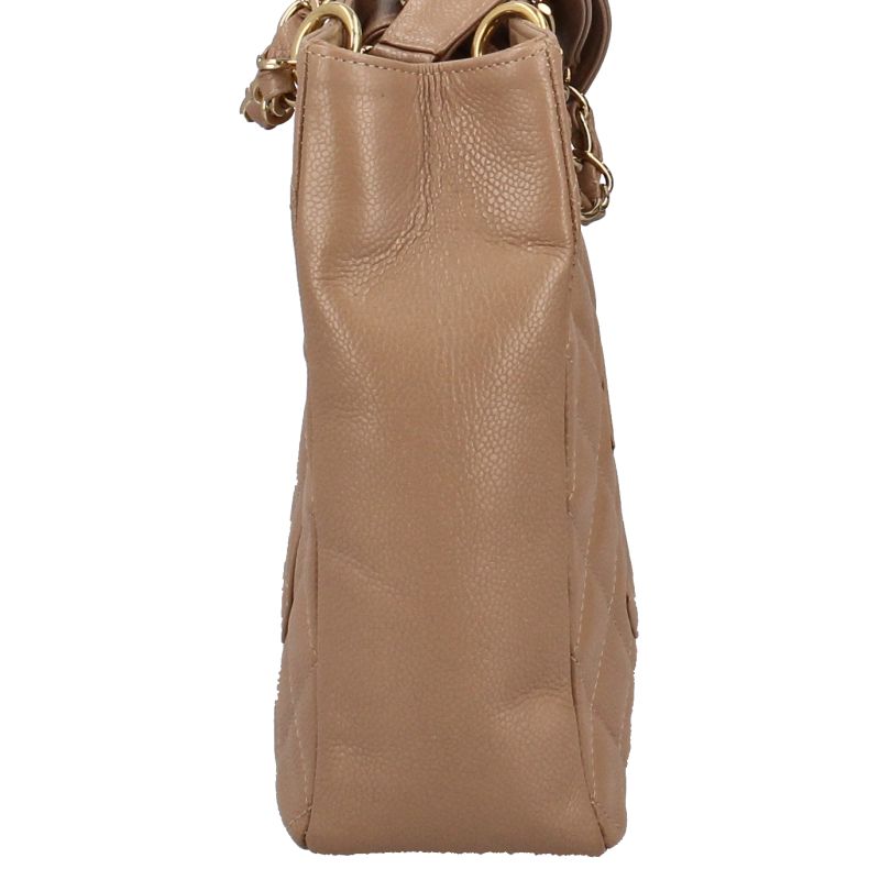 Chanel Petite Shopping Tote PST Caviar Leather Beige