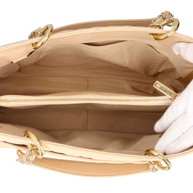Chanel Grand Shopping Tote GST Caviar Leather Beige