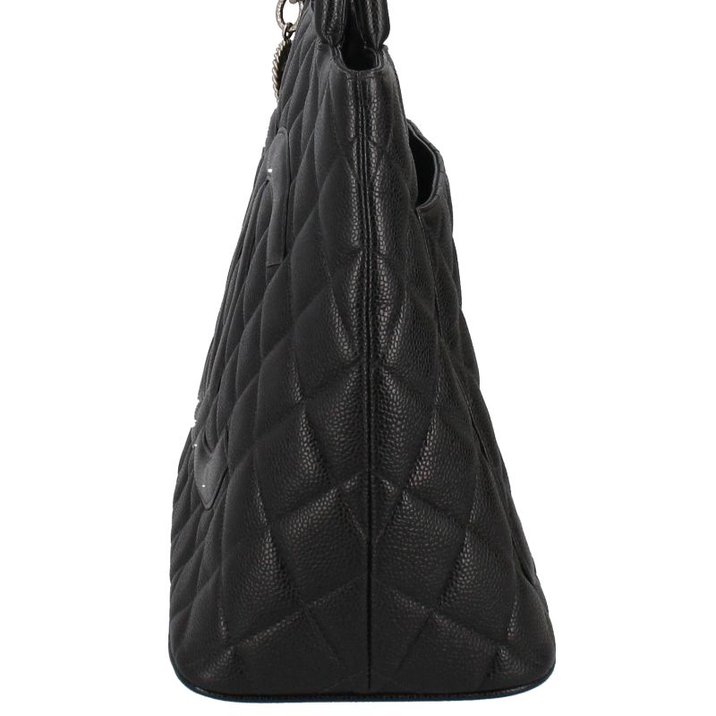 Chanel Medallion Tote Caviar Leather Handbag Black