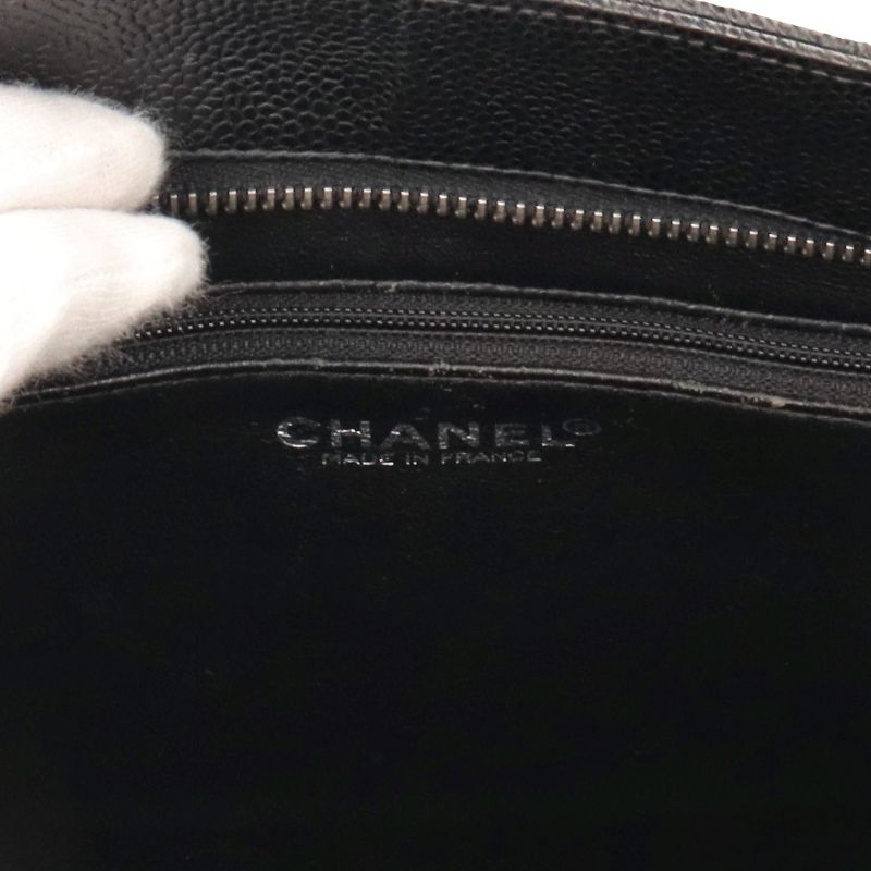 Chanel Medallion Tote Caviar Leather Handbag Black