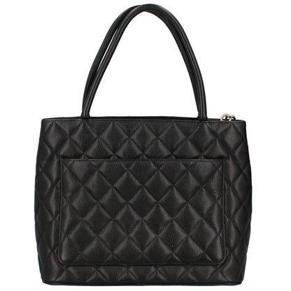 Chanel Medallion Tote Caviar Leather Handbag Black