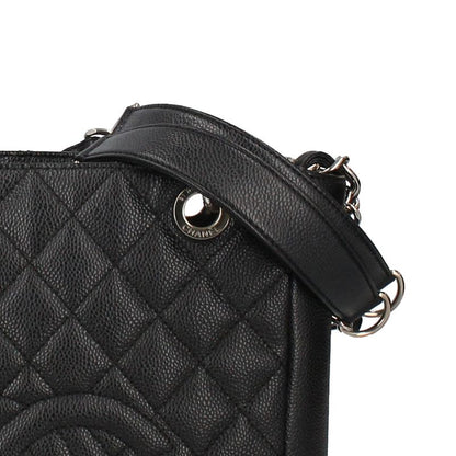 Chanel Petite Shopping Tote PST Caviar Leather Black