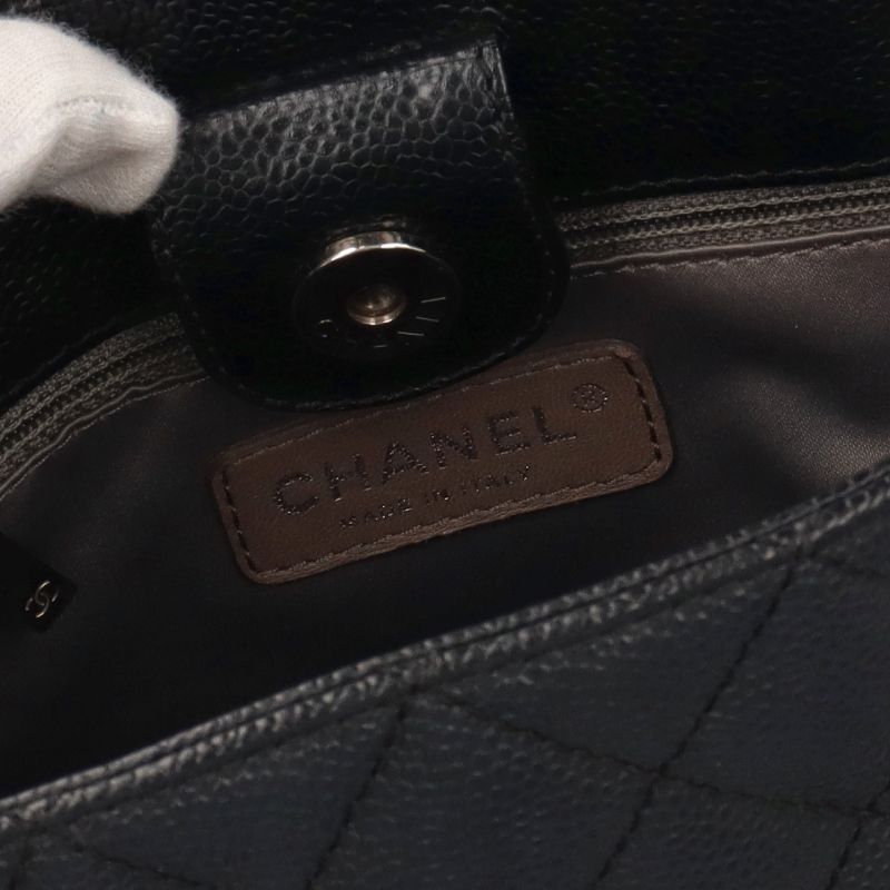 Chanel Petite Shopping Tote PST Caviar Leather Black