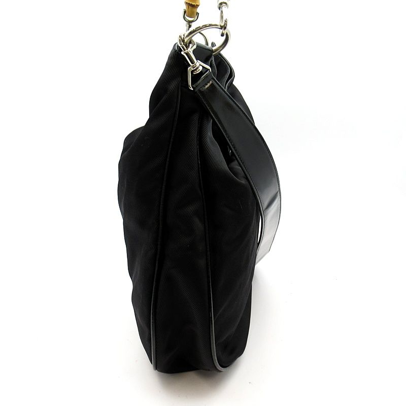 Gucci Bambu 001 Nylon Handbag Black