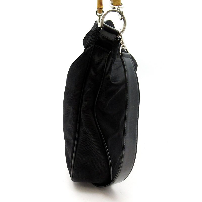 Gucci Bambu 001 Nylon Handbag Black