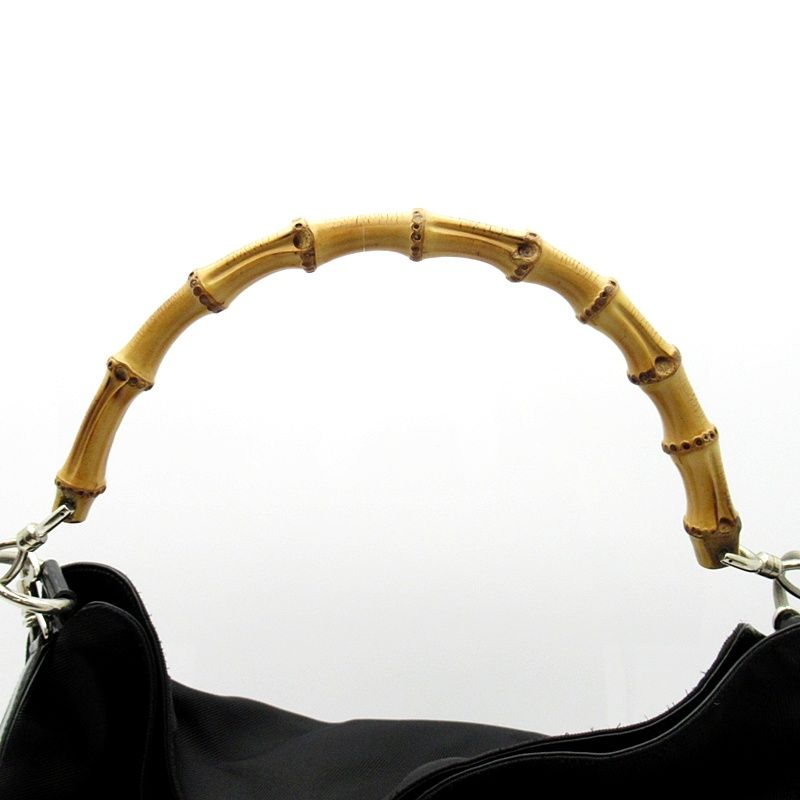 Gucci Bambu 001 Nylon Handbag Black