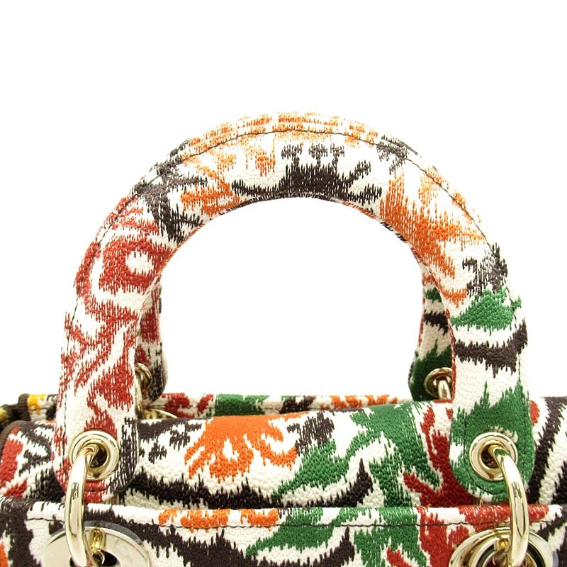Dior D-lite Paisley Flower Canvas Handbag Multicolor